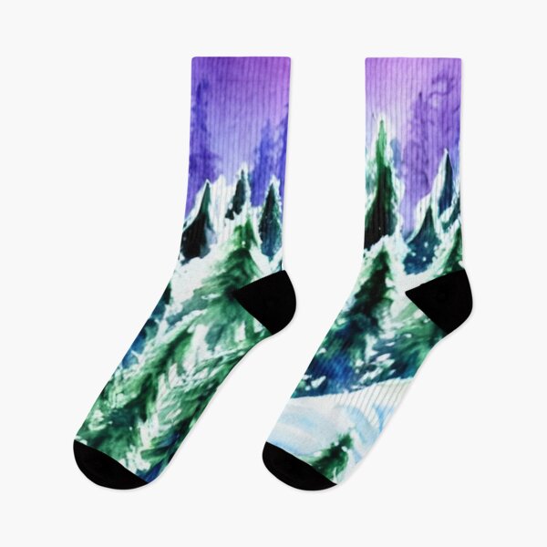 Item preview, Winter Slope And Frosted Forest In Starlight designed and sold by 18thCircusCat.