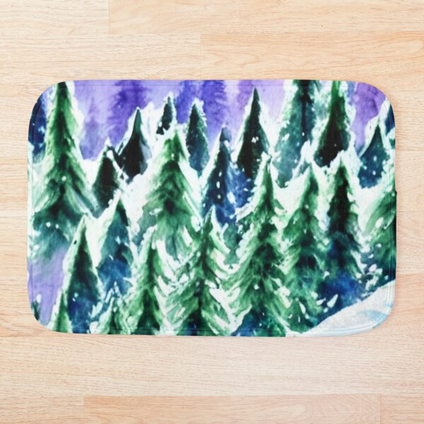 Item preview, Winter Slope And Frosted Forest In Starlight designed and sold by 18thCircusCat.