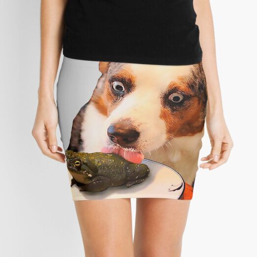 Dog Licking Mini Skirts for Sale | Redbubble