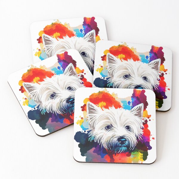 Item preview, Colorful Westie Dog Terrier designed and sold by Bored Art 101.