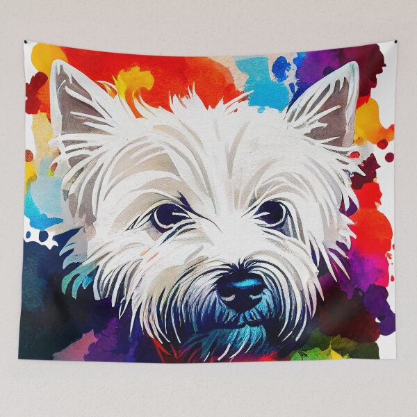 Item preview, Colorful Westie Dog Terrier designed and sold by Bored Art 101.