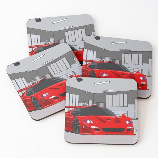 Item preview, Red Ferrari in garage designed and sold by MotorcycleLove.