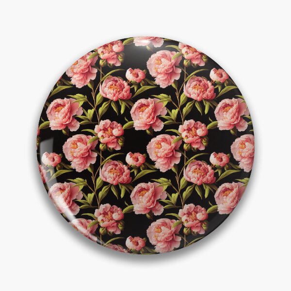 Item preview, Peonies on black background designed and sold by arkymonart.