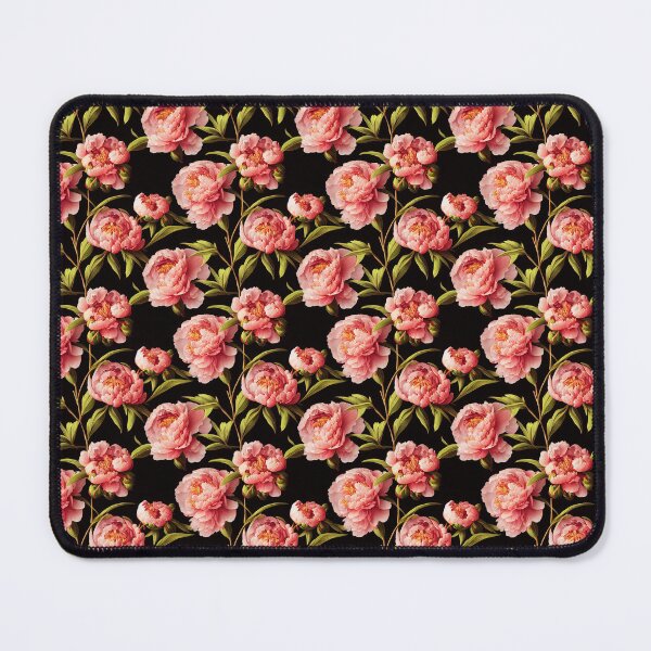Item preview, Peonies on black background designed and sold by arkymonart.