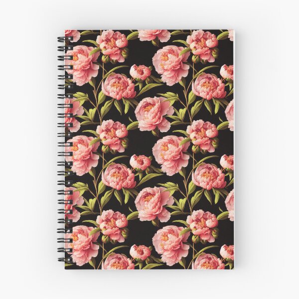 Item preview, Peonies on black background designed and sold by arkymonart.