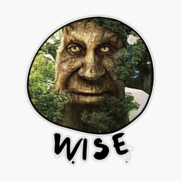 Buff Wise Mystical Tree Meme Sticker for Sale by Rezzhul