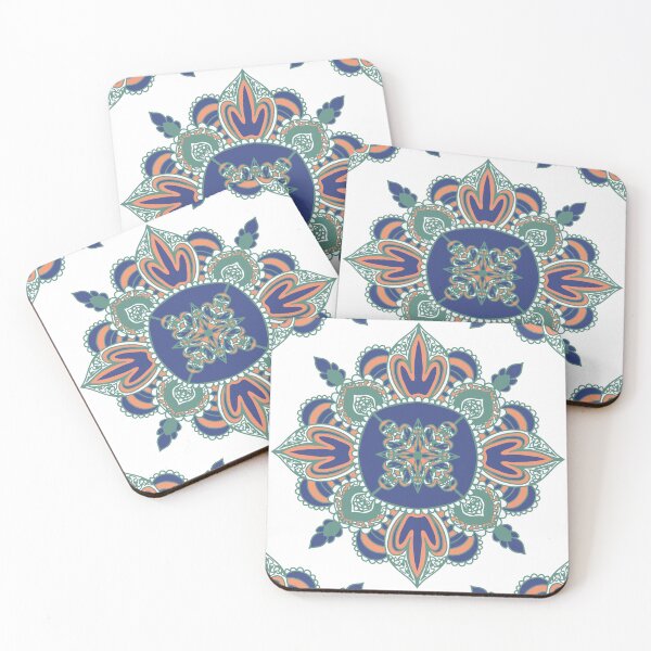 Item preview, MOROCCAN TILE A - BLUE, GREEN, ORANGE designed and sold by Courtney Nicholls.