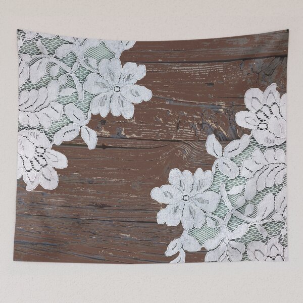 Item preview, bohemian farmhouse country cottage chic barn wood lace designed and sold by LEILA ART SPACE.
