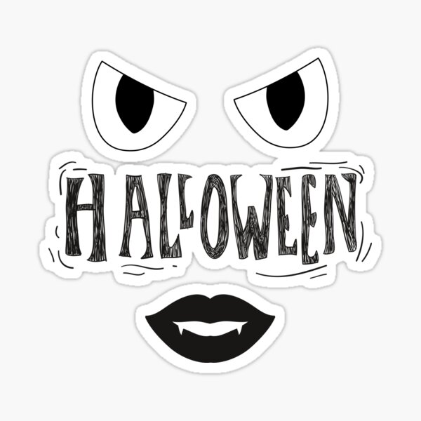 Halloween Face Sticker For Sale By Nacidon Redbubble 