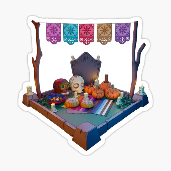 Item preview, Day of the dead offering with painted borders designed and sold by 3DChop.