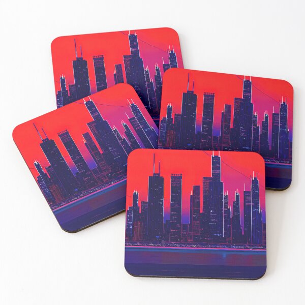 Item preview, Chicago Neon Vaporwave designed and sold by ComicsFactory.