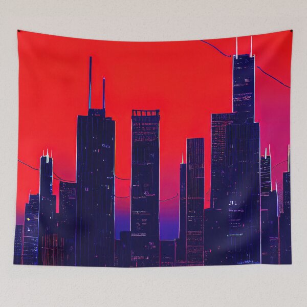 Item preview, Chicago Neon Vaporwave designed and sold by ComicsFactory.