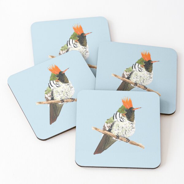 Item preview, FRILLED COQUETTE HUMMINGBIRD-Lophornis magnificus designed and sold by BEATRIZ ABAITUA.