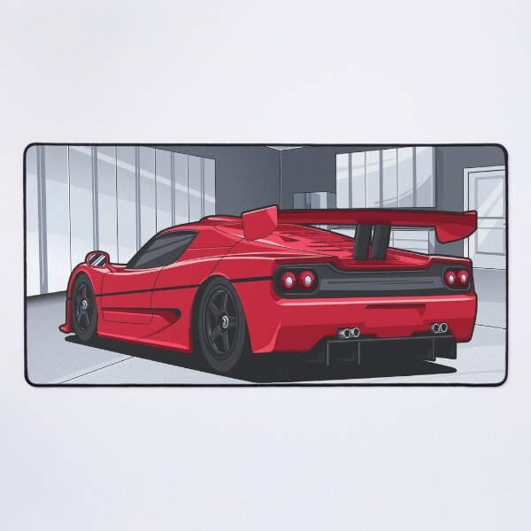 Item preview, Red Ferrari in garage designed and sold by MotorcycleLove.