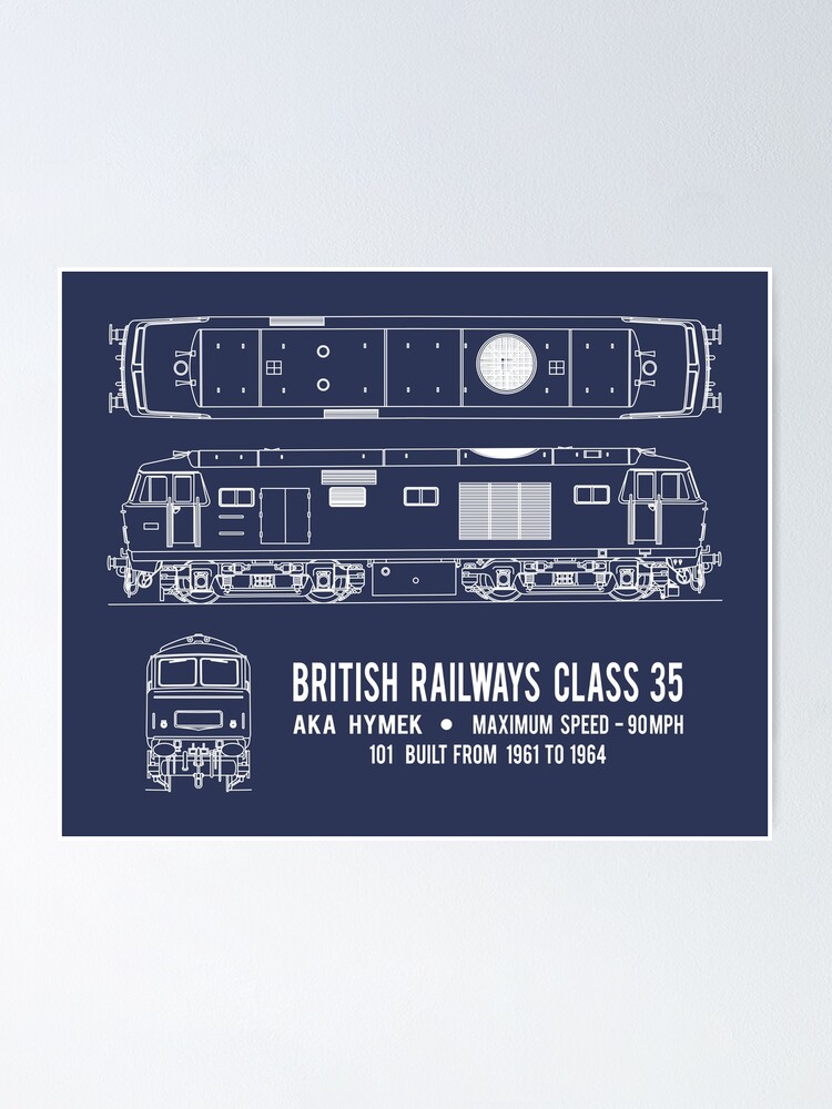 "British Railways Class 35 Hymek Blueprint Diagram Gift