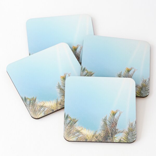 Item preview, Tropical Theme Palm Fronds and Baby Blue Sky with Sun Streaks Tropicalcore designed and sold by Beachy.