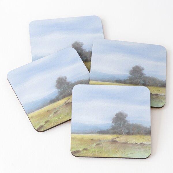 Item preview, Landscape Painting in Watercolor.  Trees and Paddyfield designed and sold by VarnaChitra.