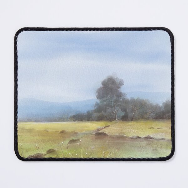 Item preview, Landscape Painting in Watercolor.  Trees and Paddyfield designed and sold by VarnaChitra.