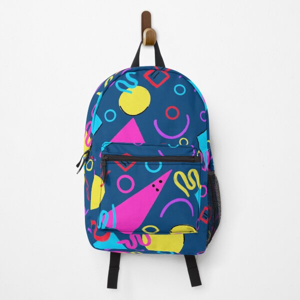 Item preview, Bright Neon 80s Geometric Pattern on Navy designed and sold by dKarthdesign.