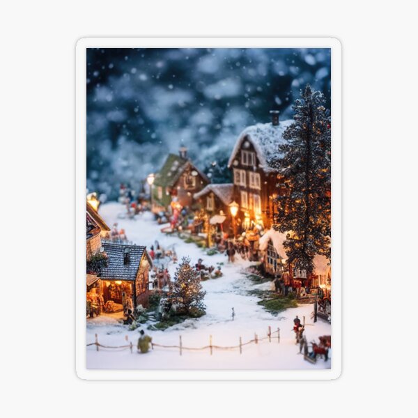 Dreamy Miniature Christmas Village | Sticker