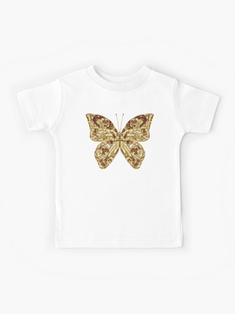 Golden Butterfly Kids T-Shirt for Sale by antevasinart