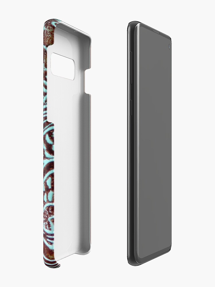Alternate view of Primitive cowboy cowgirl western country brown turquoise leather Case & Skin for Samsung Galaxy