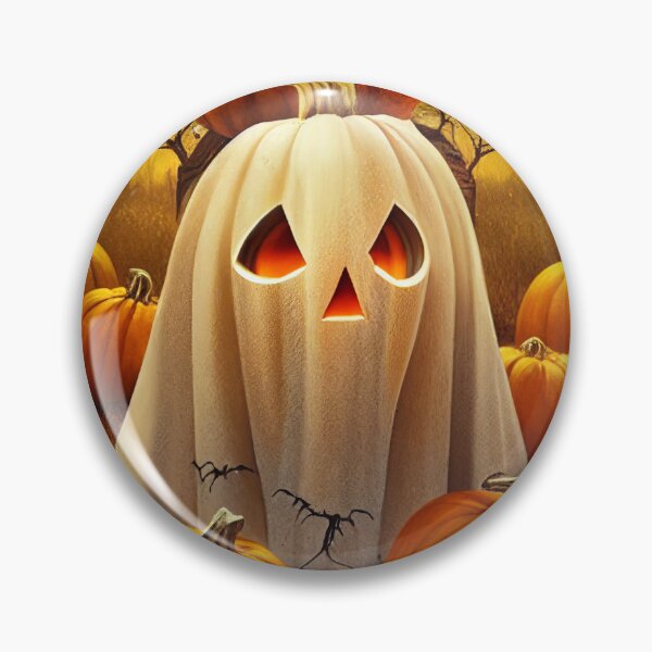 Item preview, A Ghost in a pumpkin's field designed and sold by MondoFantasIA.