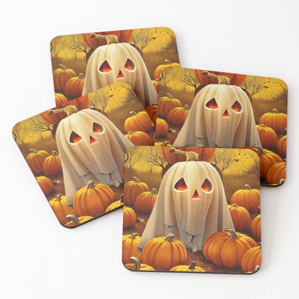 Item preview, A Ghost in a pumpkin's field designed and sold by MondoFantasIA.
