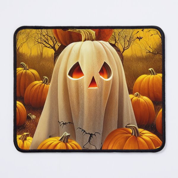 Item preview, A Ghost in a pumpkin's field designed and sold by MondoFantasIA.