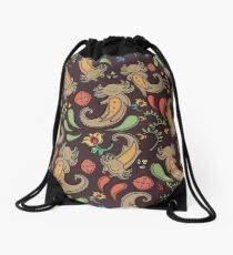 Paisley axolotl pattern Drawstring Bag