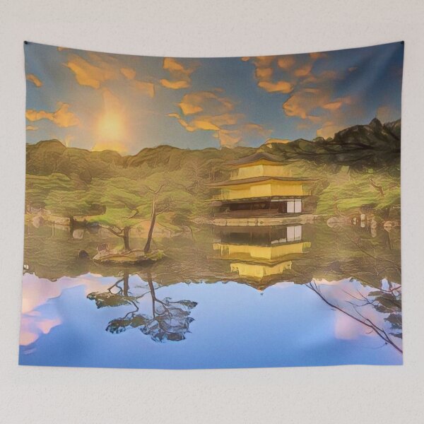 Item preview, Beautiful Kinkakuji Zen Gold Temple Kyoto Japan Nature Art - Cartoon designed and sold by XIX361ART.