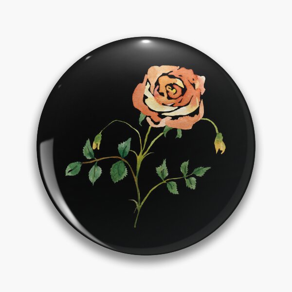 Item preview, Watercolor rose illustration on black background  designed and sold by Yana Mustafina | Boho Soulful Designs.