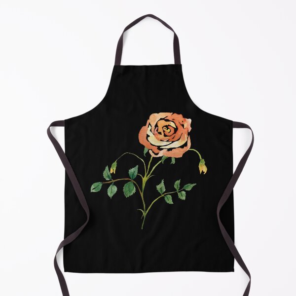 Item preview, Watercolor rose illustration on black background designed and sold by Yana Mustafina | Boho Soulful Designs.