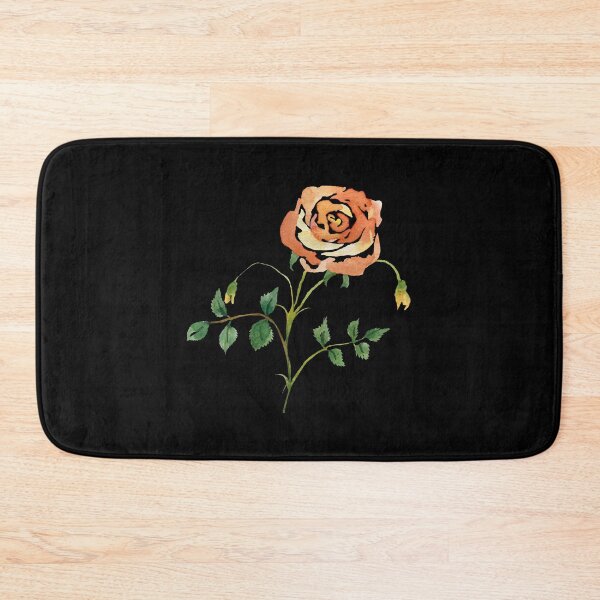 Item preview, Watercolor rose illustration on black background  designed and sold by Yana Mustafina | Boho Soulful Designs.