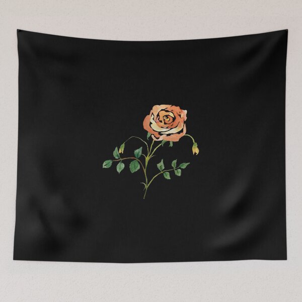 Item preview, Watercolor rose illustration on black background  designed and sold by Yana Mustafina | Boho Soulful Designs.