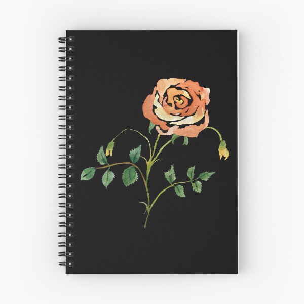 Item preview, Watercolor rose illustration on black background  designed and sold by Yana Mustafina | Boho Soulful Designs.