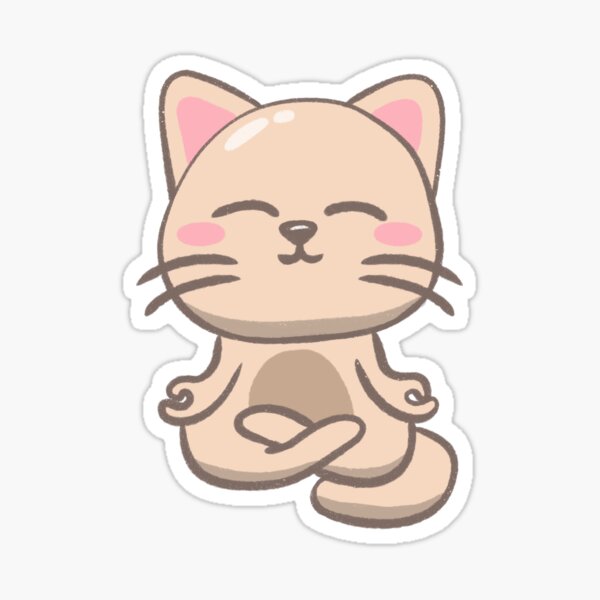 cute cat wearing coat Meditating Sticker for Sale by Plessmo