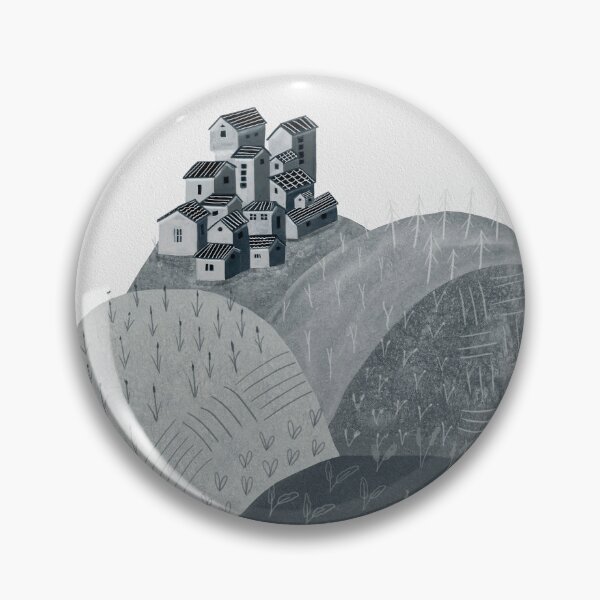 Item preview, That town in the middle of nowhere - Farm with town in grey blue designed and sold by TheMirwoForest.