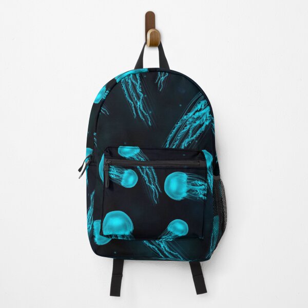 Item preview, Blue jellyfish in deep ocean creatures bioluminescent designed and sold by Deep Blue Ocean.