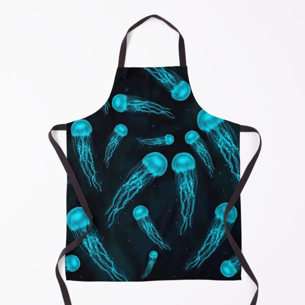 Item preview, Blue jellyfish in deep ocean creatures bioluminescent designed and sold by Deep Blue Ocean.