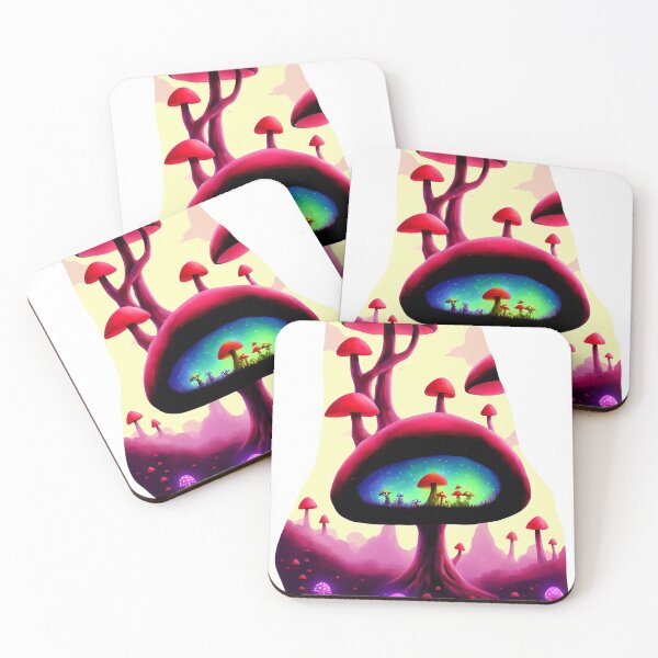 Item preview, Glowing pink toadstools and toadstool-people in shroom-caves I designed and sold by BrachiaST.
