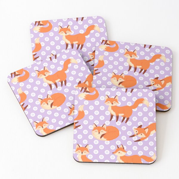 Item preview, Purple Polka Dot Cute Fox Pattern designed and sold by FlakeyBiscuit3.