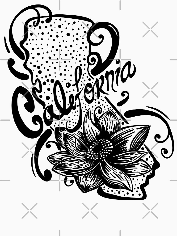 Thumbnail 7 of 7, Classic T-Shirt, California Black Ink Tattoo Style designed and sold by DeafAngel1080.