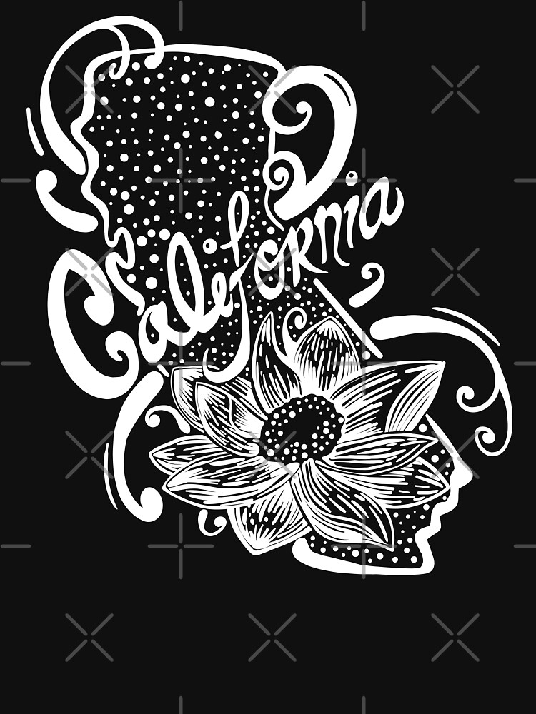 Artwork view, California White Ink Tattoo Style designed and sold by DeafAngel1080