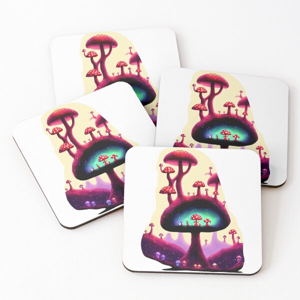 Item preview, Glowing multicoloured toadstools and toadstool-people in shroom-caves I designed and sold by BrachiaST.