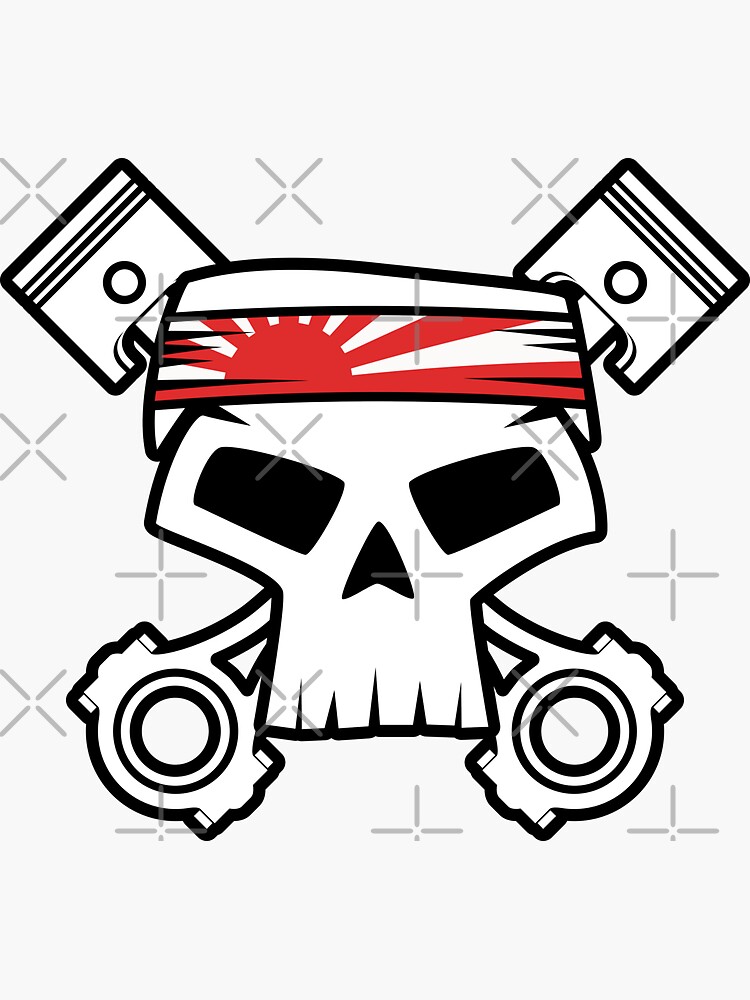 "JDM Racing Skull" Sticker for Sale by hasansmd Redbubble