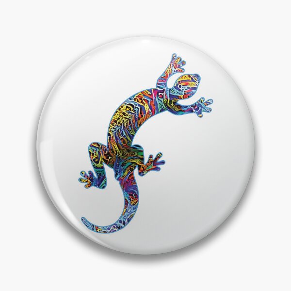 Item preview,  COLORFUL GECKO LIZARD IN TRIBAL HIPPIE STYLE designed and sold by ittybittyowl.