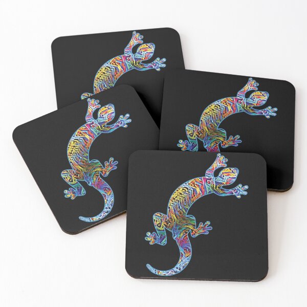 Item preview,  COLORFUL GECKO LIZARD IN TRIBAL HIPPIE STYLE designed and sold by ittybittyowl.