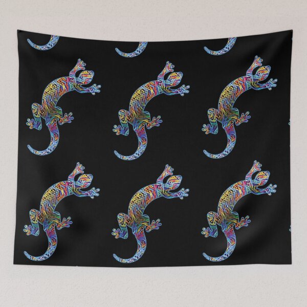 Item preview,  COLORFUL GECKO LIZARD IN TRIBAL HIPPIE STYLE designed and sold by ittybittyowl.