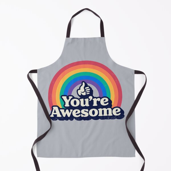 Item preview, You're Awesome! Vintage retro rainbow with motivational slogan and thumbs up designed and sold by thedesigngarden.